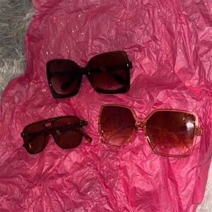 Stylish Women's Sunglasses Set - Black and Brown 3